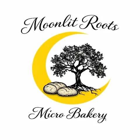 The Moonlit Roots Micro Bakery logo