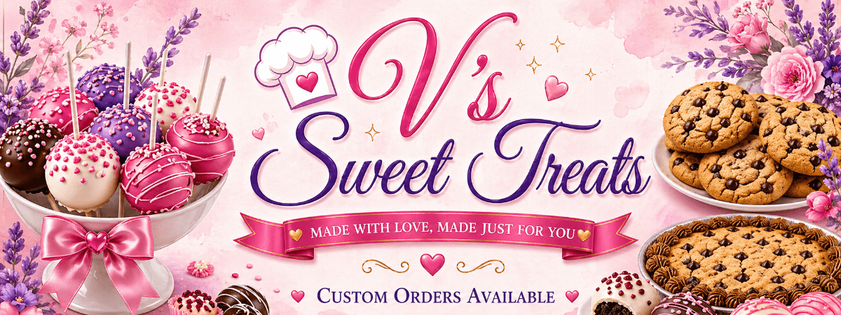 V’s Sweet Treats banner