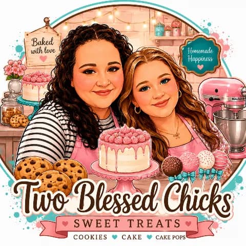 Two Blessed Chicks Sweet Treats logo