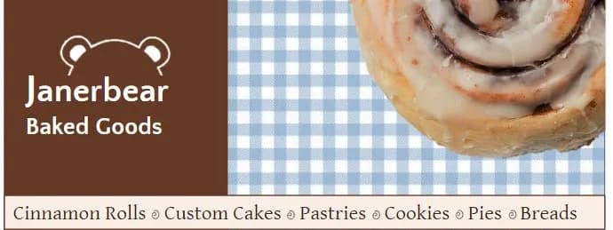 Janerbear Baked Goods banner