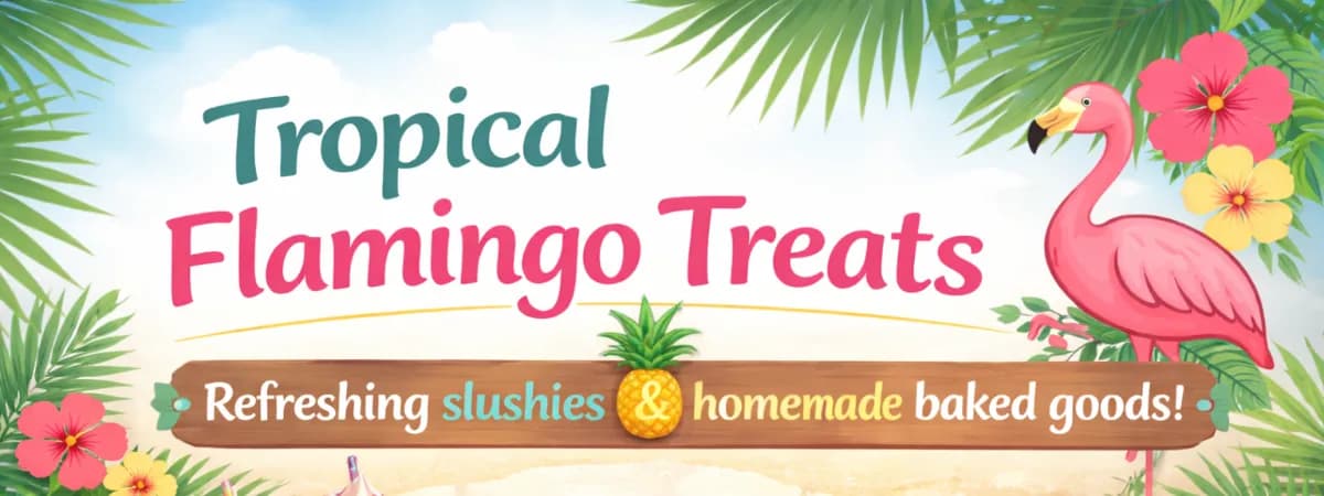 Tropical Flamingo Treats banner