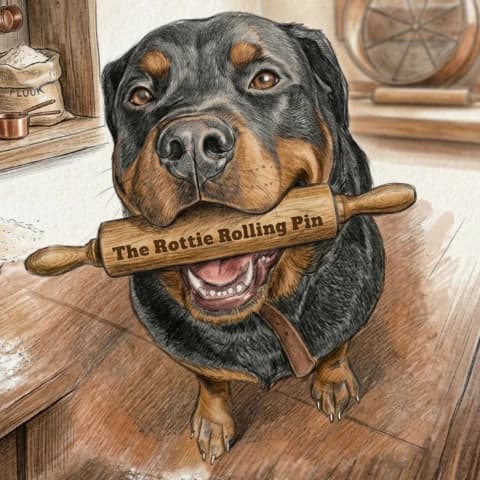 The Rottie Rolling Pin logo
